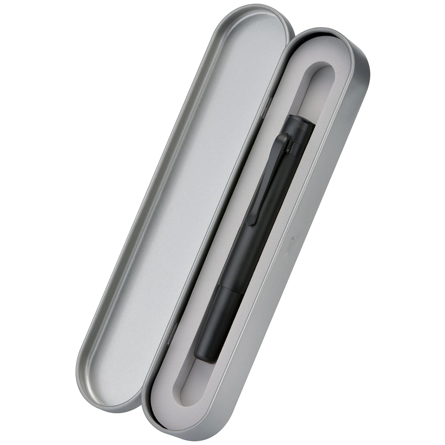 HONG DIAN M2 Mini Fountain Pen with Bent Nib, Sleek Shape Aluminium Short Pocket Travel Pen (Matte