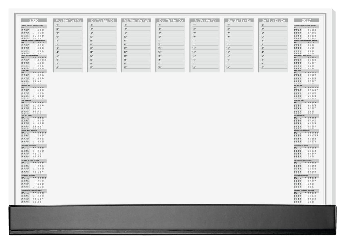 SIGEL Paper Desk Pad DIN A2 Calendar 2026-2027 Protective Strip