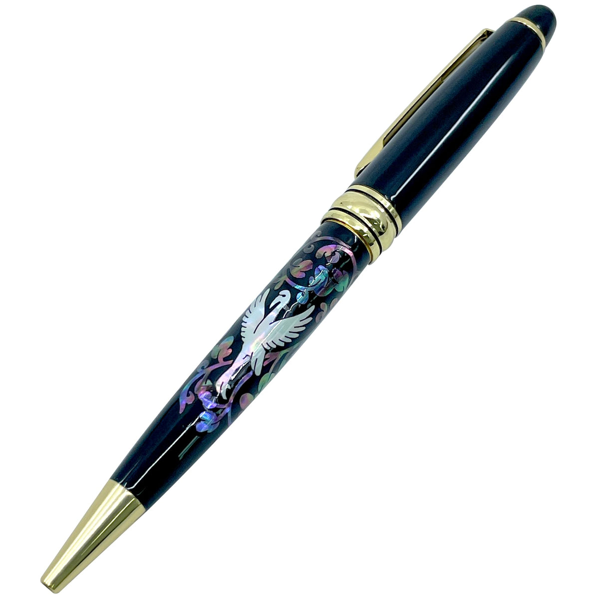 Nacreh Inlay Mother of Pearl Design Handmade Ballpoint Pen Retractable Executive Gift Deluxe