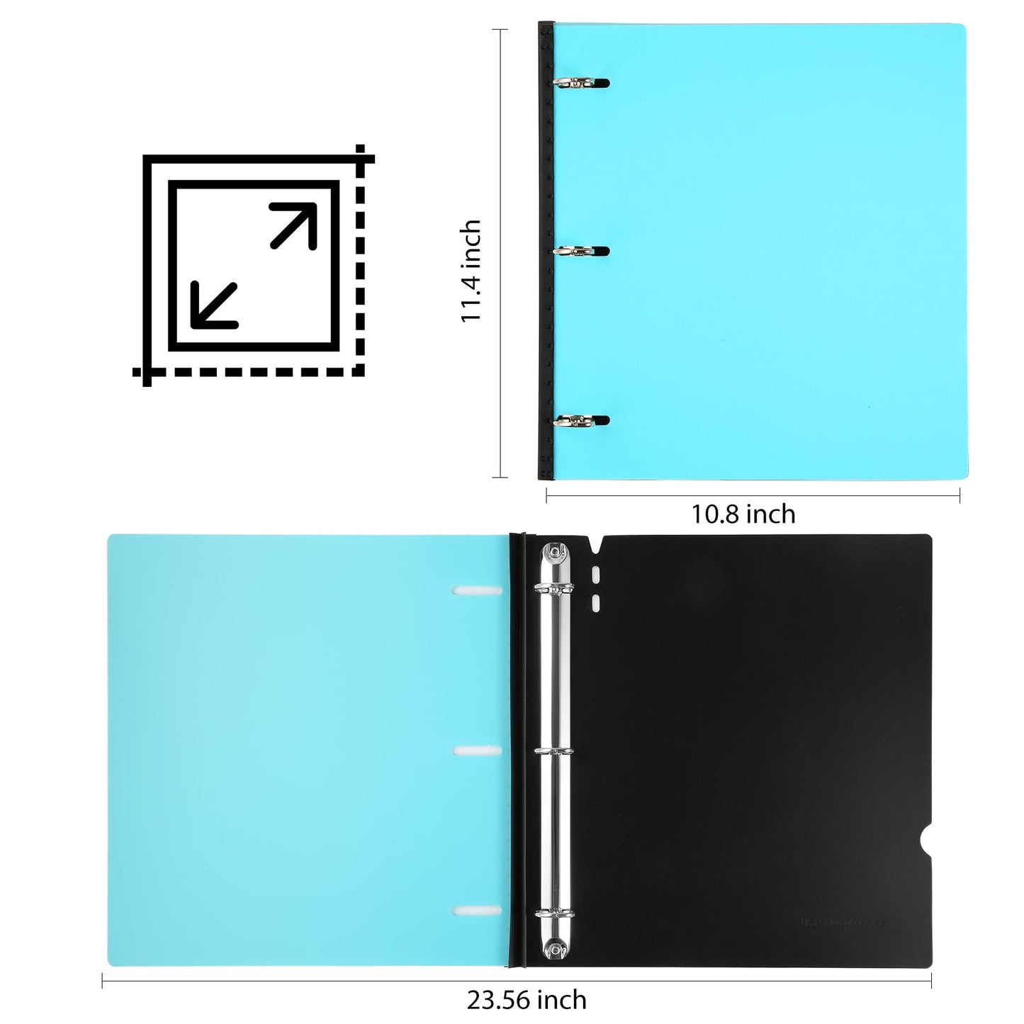 WOT I 12-Pack 1 Inch Telescoping 3 Ring Binder, Expandable Flexible Binder - Patented Design for