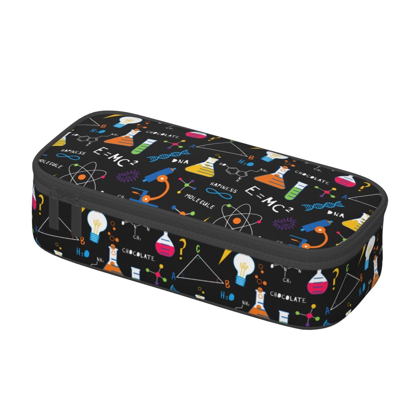 Aoojanu Science Chemistry Biology Physics Pattern Large Pencil Case With Zipper Compartments