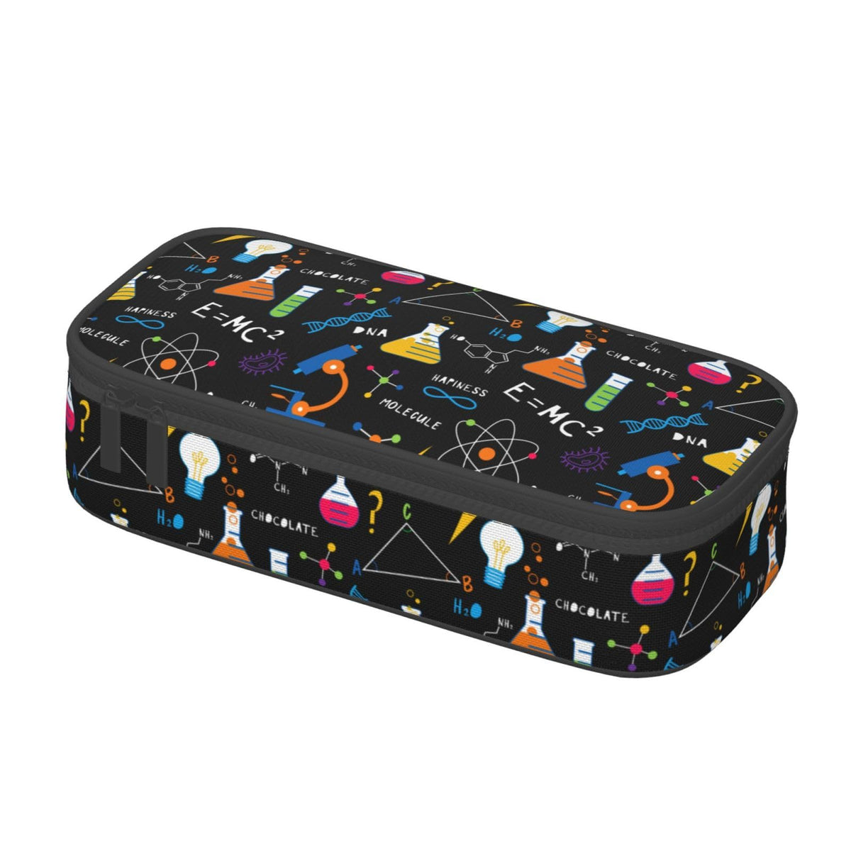 Aoojanu Science Chemistry Biology Physics Pattern Large Pencil Case With Zipper Compartments