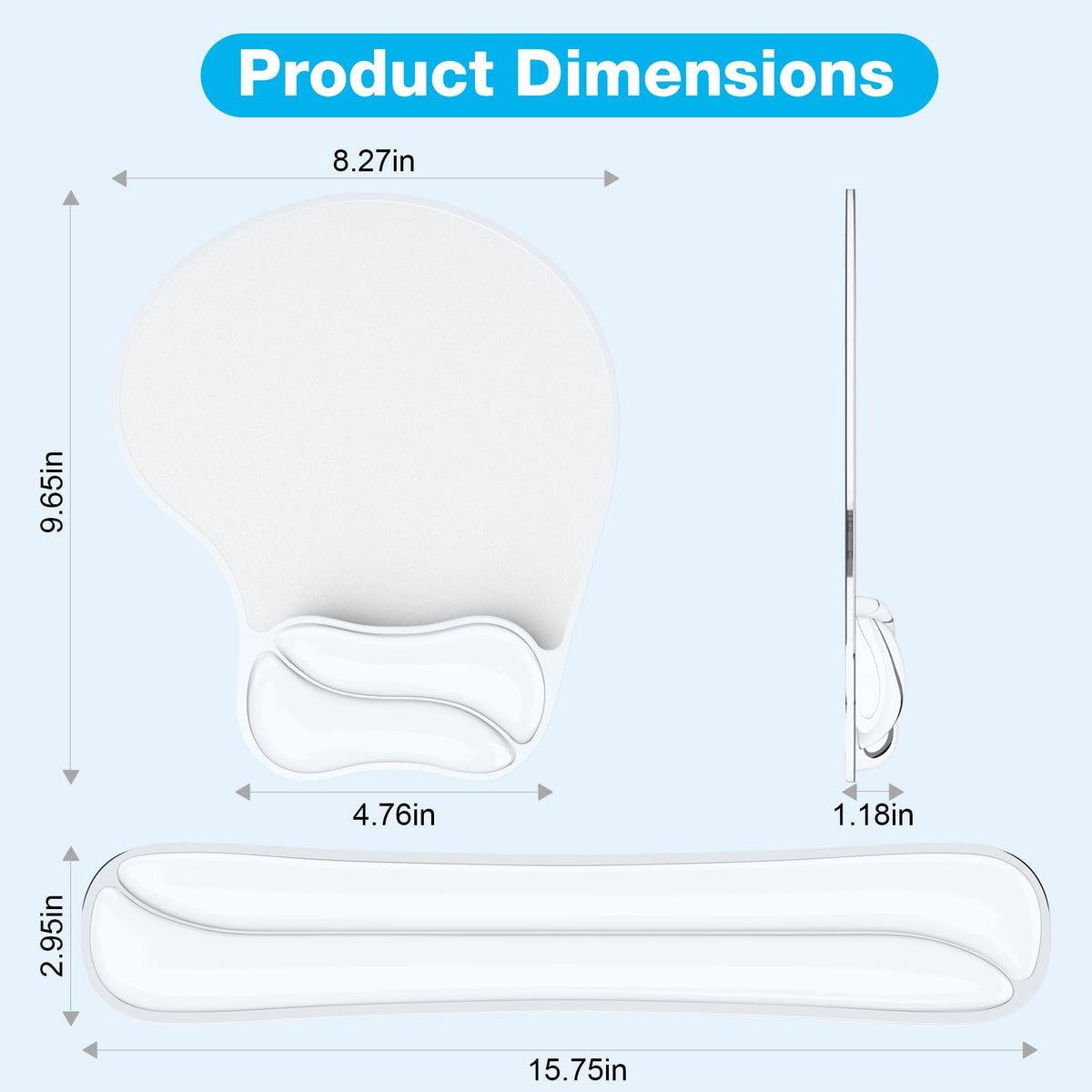 Laokiiy Gel Wrist Rest Mouse Pad Set, Ergonomic Support for Office Gaming