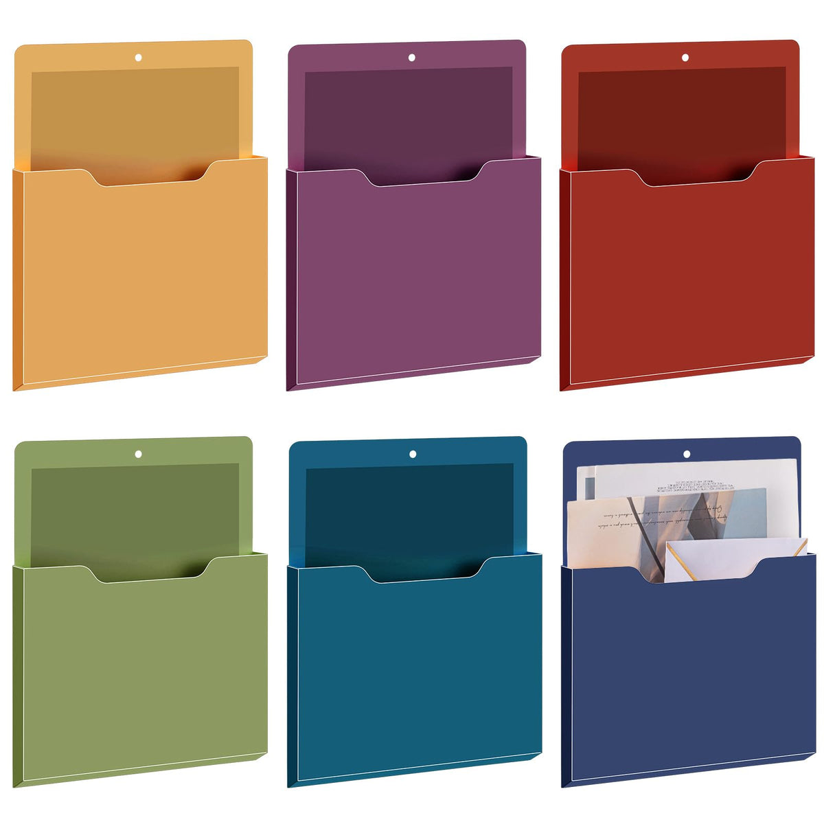 Fuutreo Magnetic Wall File Holder,6pcs,Dark Vintage,Vertical-large