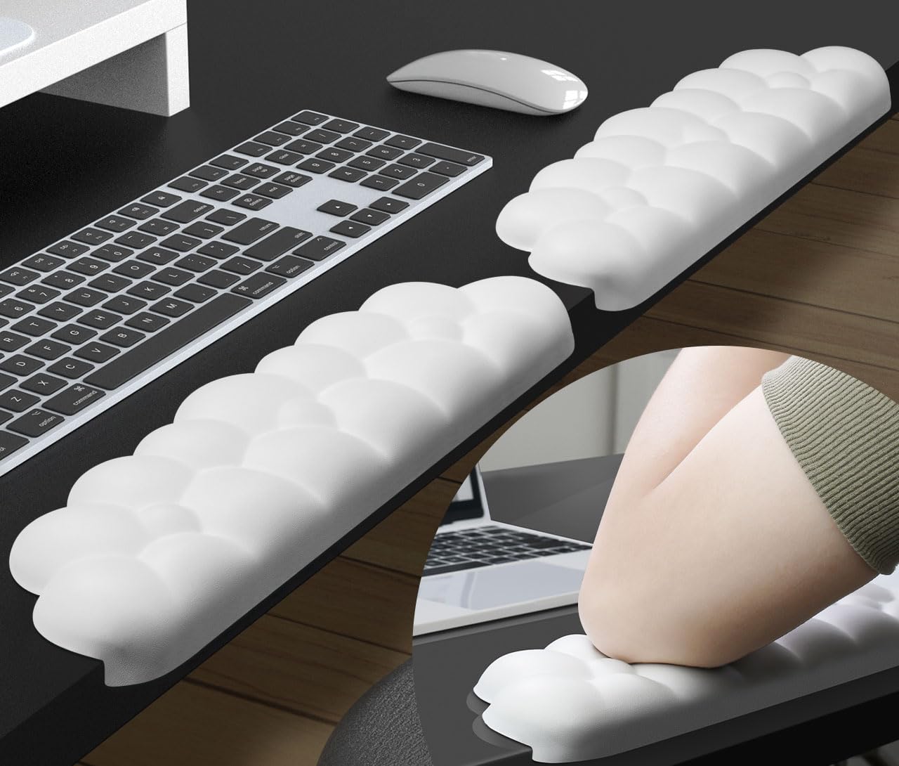 JIKIOU L-Shaped Desk Elbow Pad for Desk,Memory Foam Elbow Support Pad 2Pack