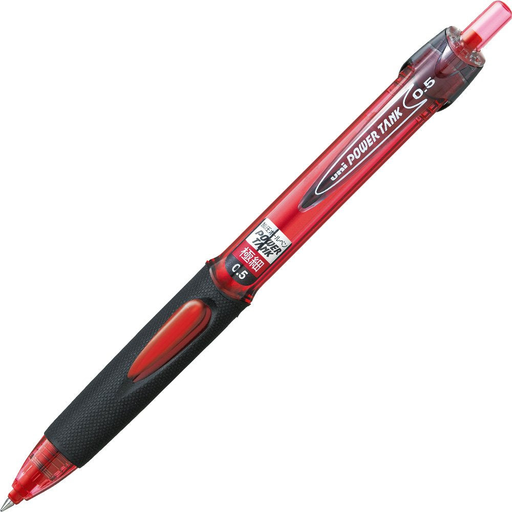 Mitsubishi Pencil SN200PT05.15 Pressure Ballpoint Pen, Power Tank, 0.5, Red, 10 Pens