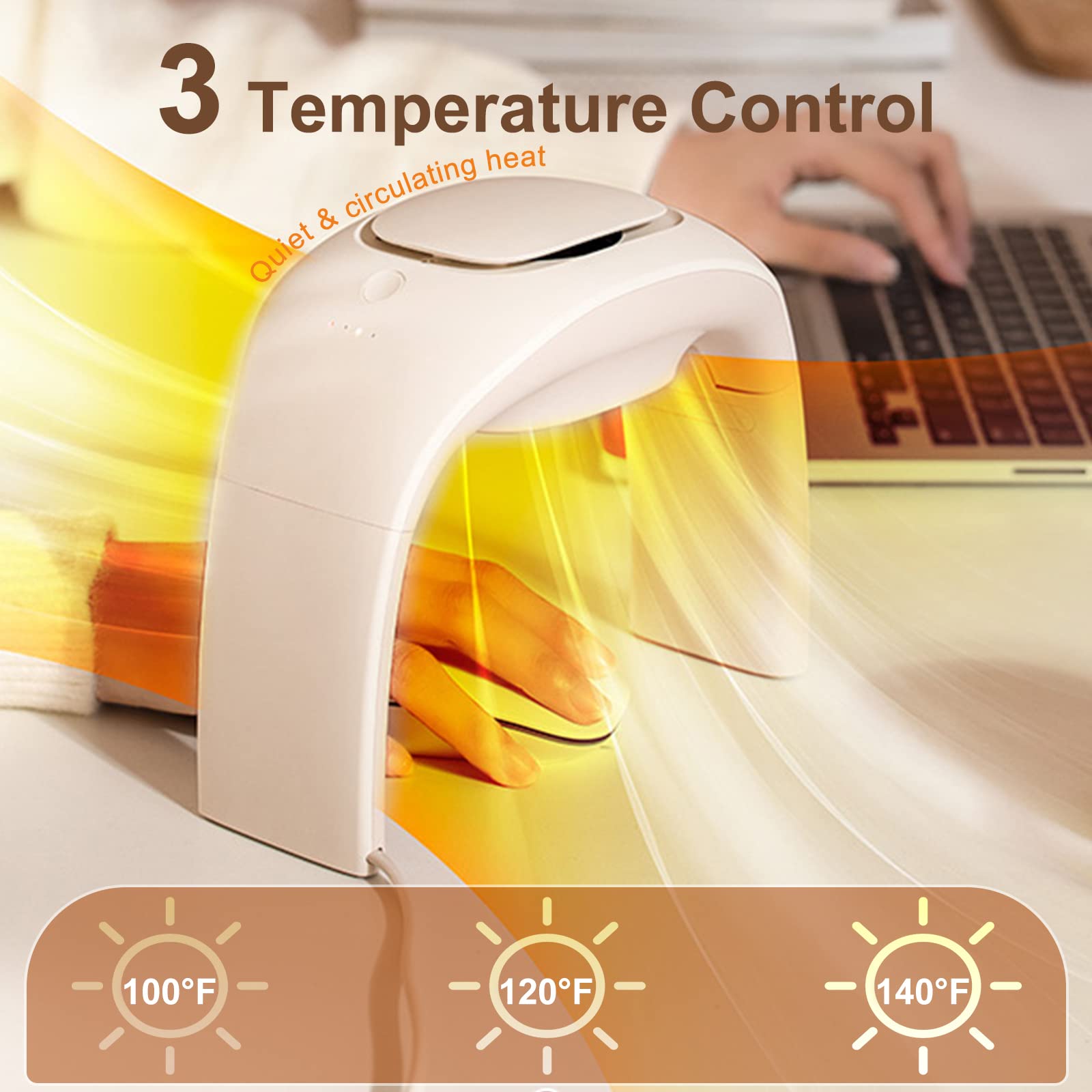 Nauttxon Heated Mouse Pad Hand Warmer Super Quiet 110v 100w - White