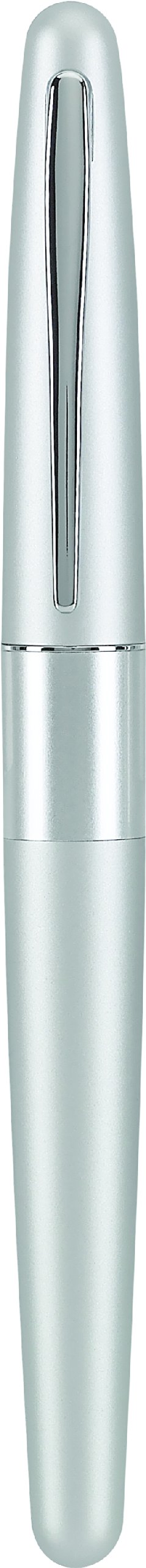 PILOT Metropolitan Collection Fountain Pen, Silver Barrel, Classic Design, Medium Nib, Black Ink