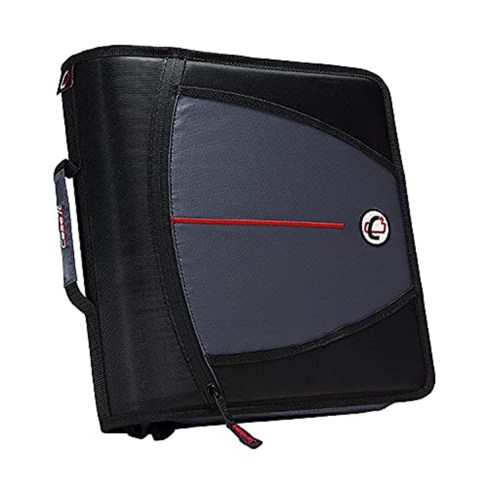 Case-it School Zipper Binder | 3-Inch O-Rings | 600-Sheet | D-146 Black