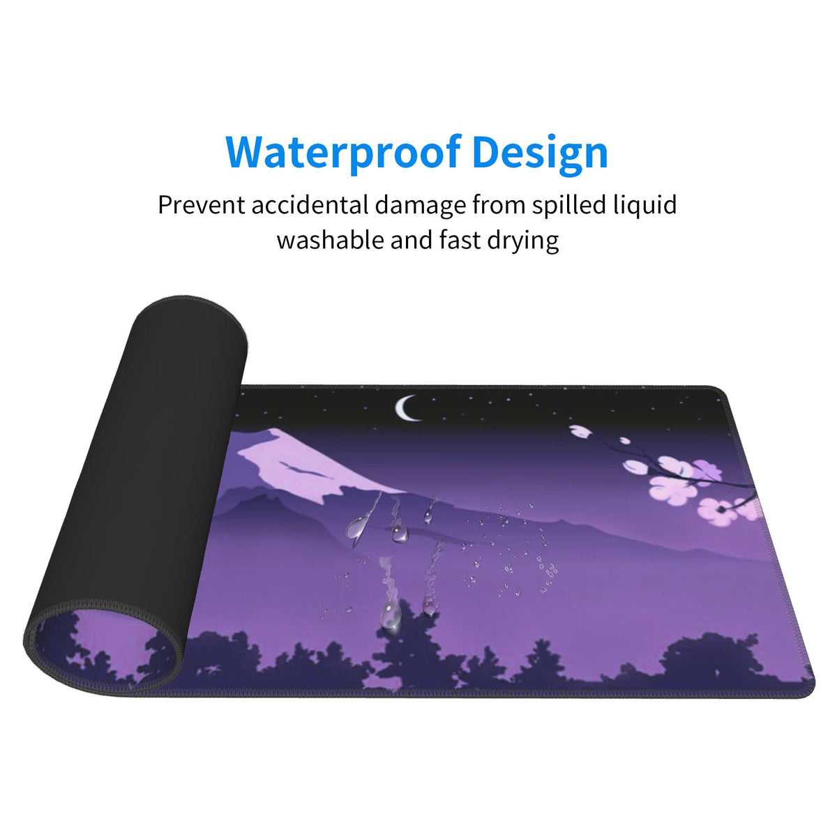 Purple Japanese Fuji Cherry Blossom Large Mouse Pad XL Extended Gaming Mouse Pad Mat Desk Pad with
