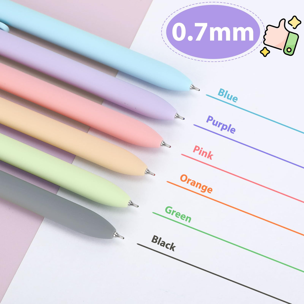 FIOVER Colorful Gel Pens,12Pcs 0.7mm Multi-Colored Pens for Journaling