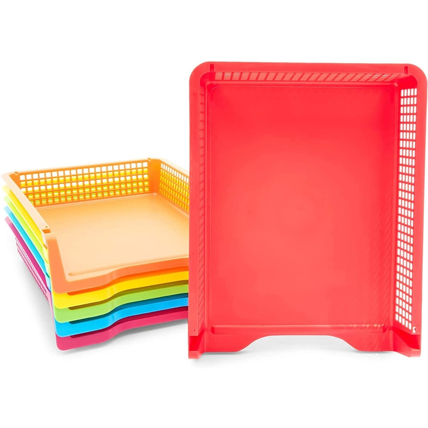 Bright Creations Classroom Turn in Trays - 6-Pack, Letter Size, 12.75 x 9.75 x 2.75 in, Rainbow