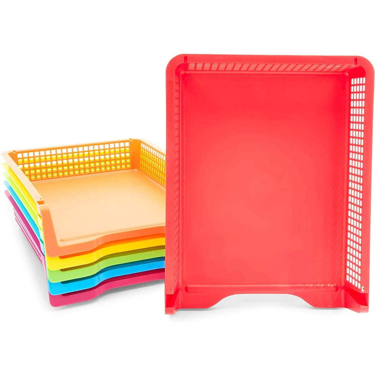 Bright Creations Classroom Turn in Trays - 6-Pack, Letter Size, 12.75 x 9.75 x 2.75 in, Rainbow