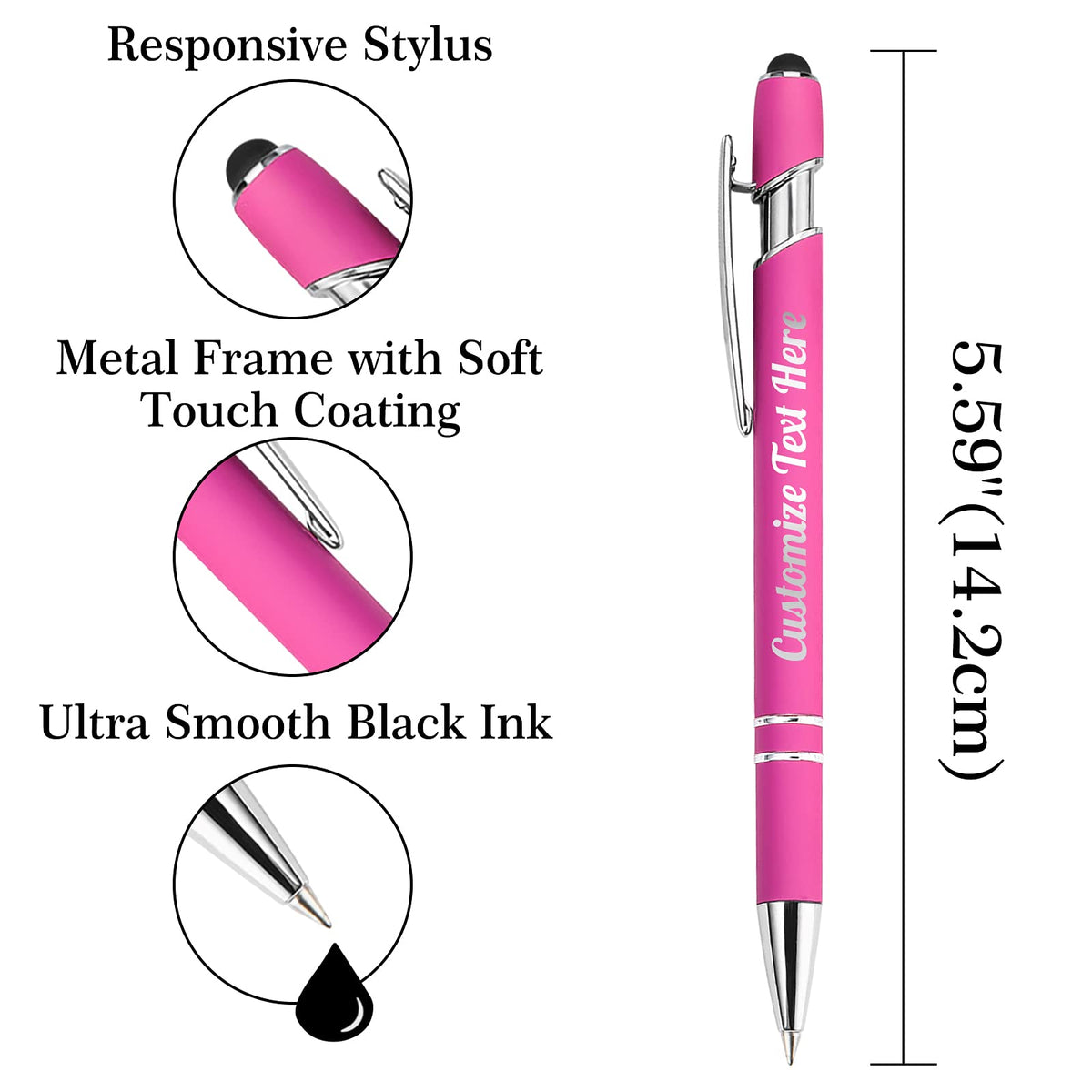 Up to 500 Personalized Pens Bulk Custom Ballpoint Pens with Business Name Message Logo, Customized
