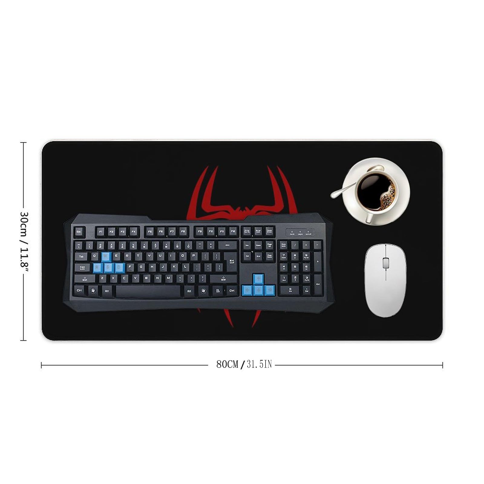 Keebik Gaming Mouse Pad, Spider Black Pattern Mouse Pad Large Extended Computer Mouse Mat Keyboard