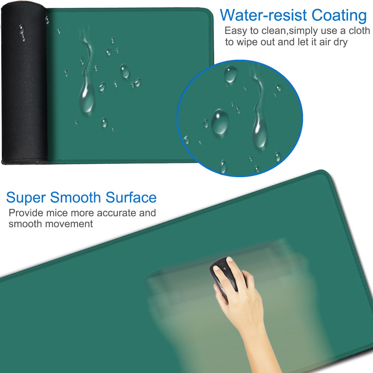 Mouse Pad Large, 31.5x15.7 inch Gaming Computer Keyboard Mouse Mat, Water Resist Non-Slip Mousepad