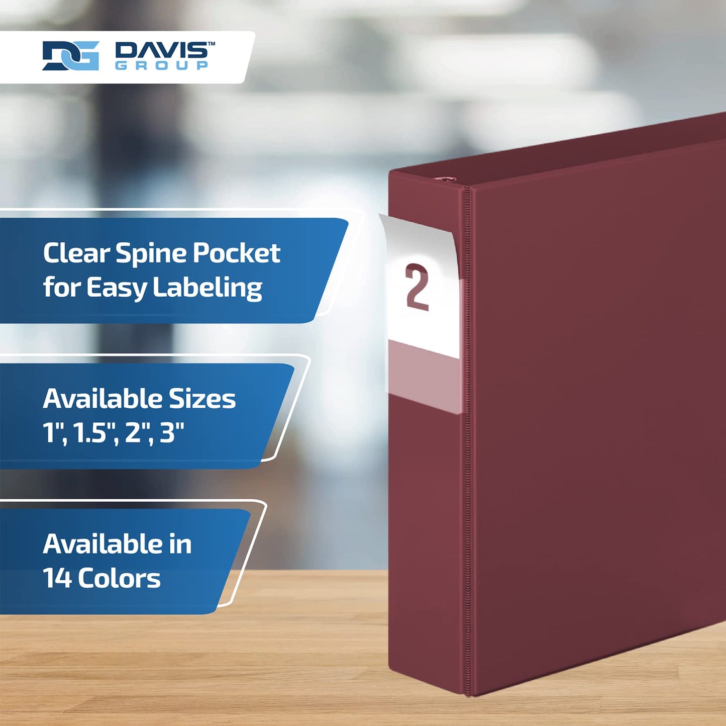 Premium Economy 6-Pack 3-Ring Binders for School or Office, D-Ring Binders, 2 Inch, Burgundy