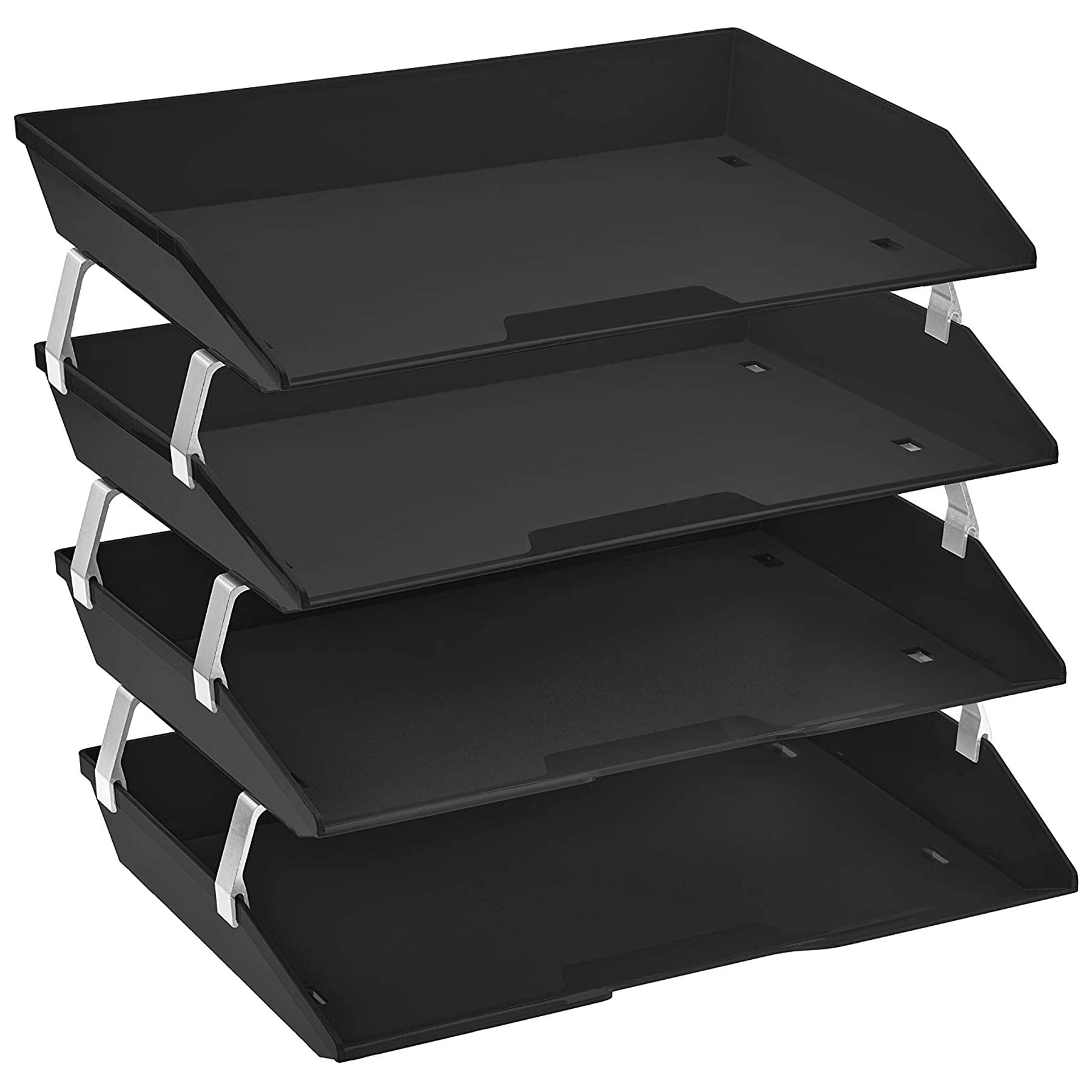 Acrimet Facility 4 Tier Letter Tray, Side Load, Letter Size/A4, Desktop File Organizer, Plastic