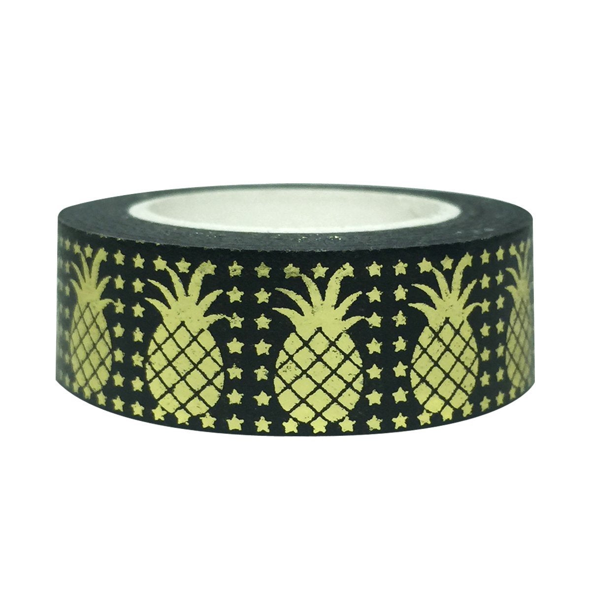 Wrapables Colorful Washi Masking Tape, Golden Pineapples and Stars