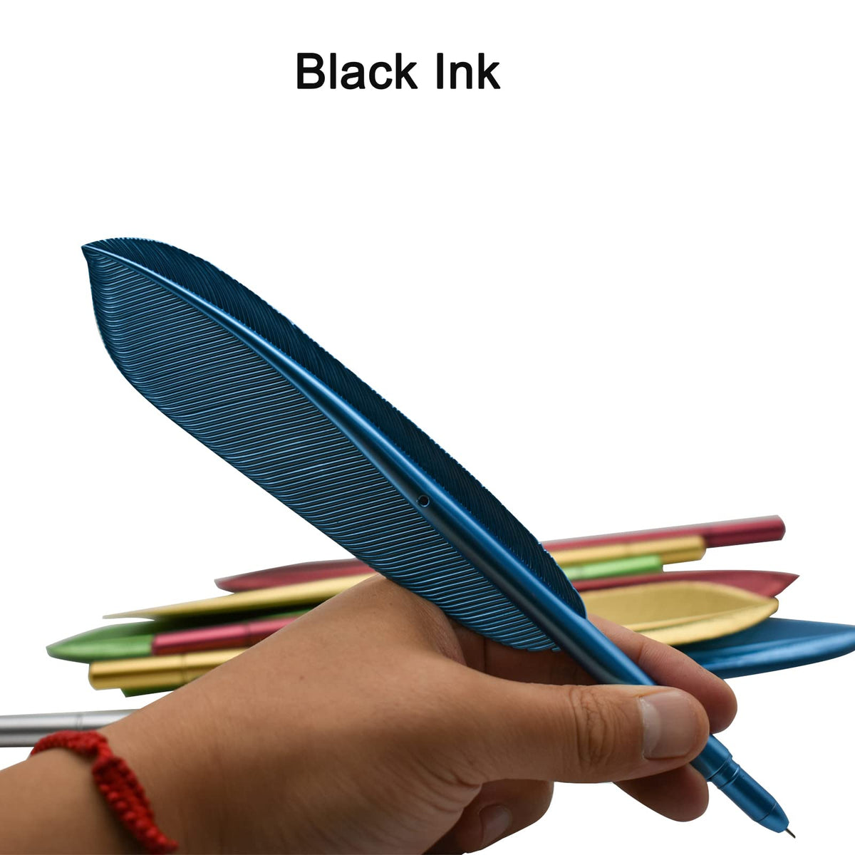 Maydahui 20 PCS Feather Rollerball Pen Artificial Wing Pens Black Ink
