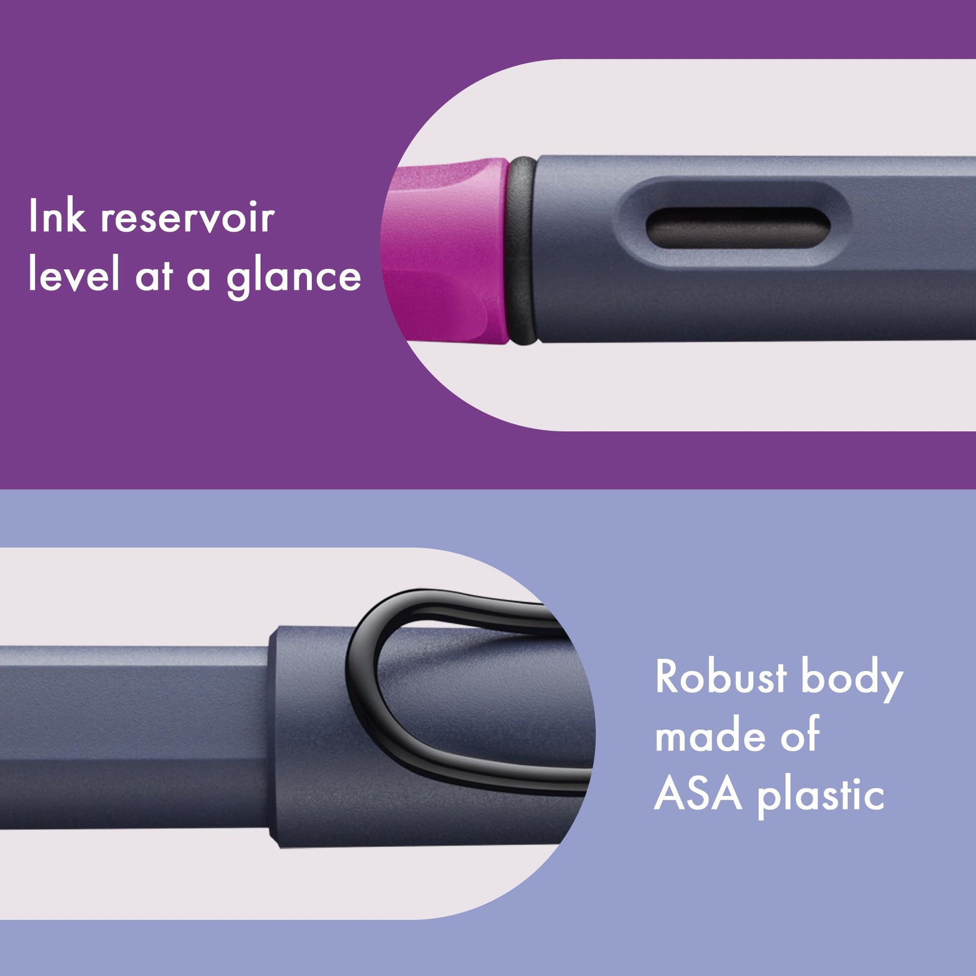 LAMY safari violet-blackberry - Fountain Pen with ergonomic grip & polished steel nib in size M