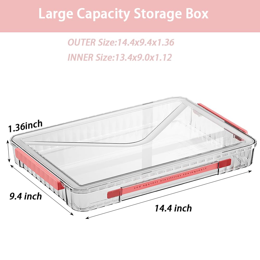 RHONZHAO Clear Storage Box with Latch, 2 Pack, Stackable