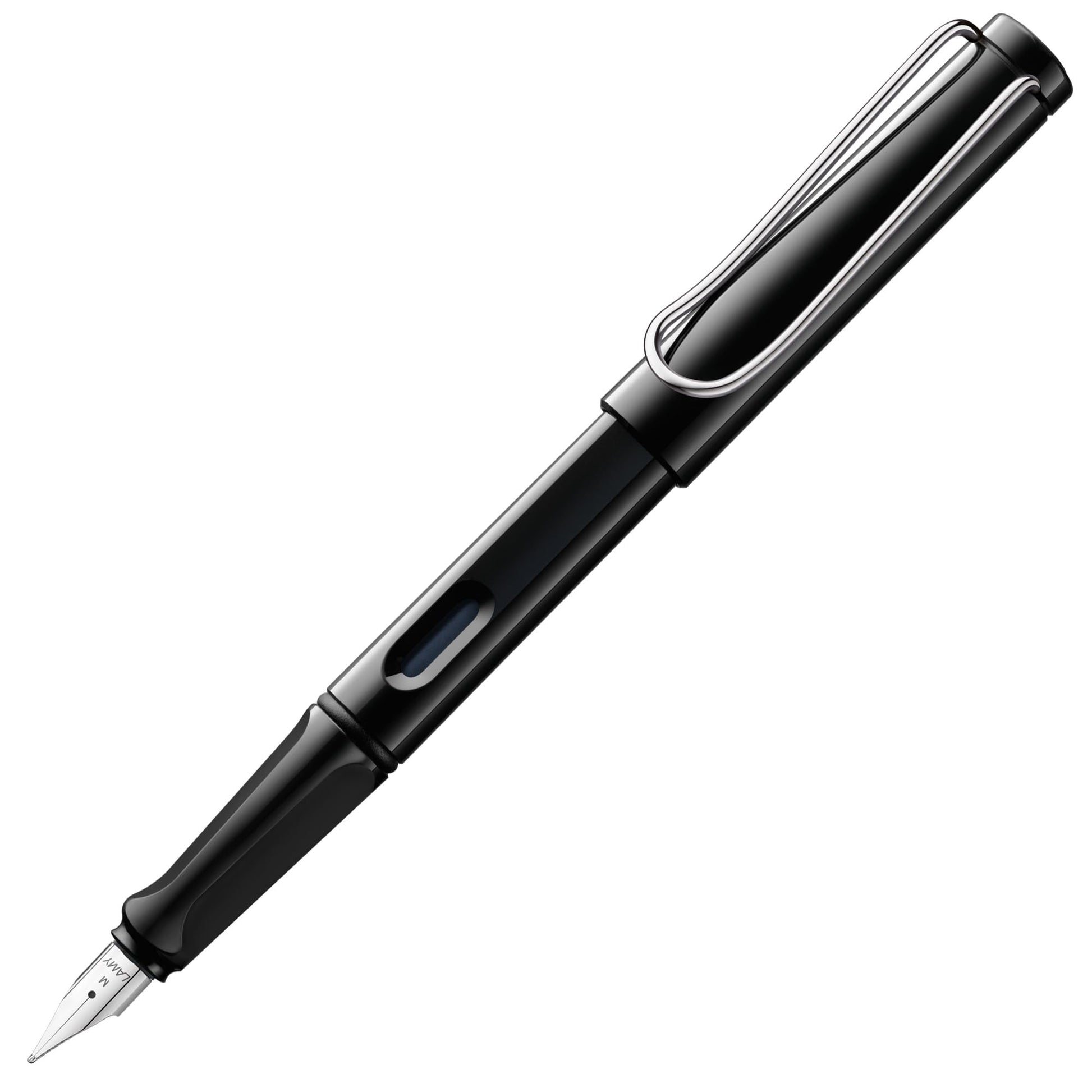 LAMY safari black - Fountain Pen with ergonomic grip & polished steel nib in size M - ideal for any