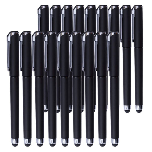 Black Gel Ink Rollerball Pens 0.7mm 2-in-1 Stylus Pens, 18 Pack-Black