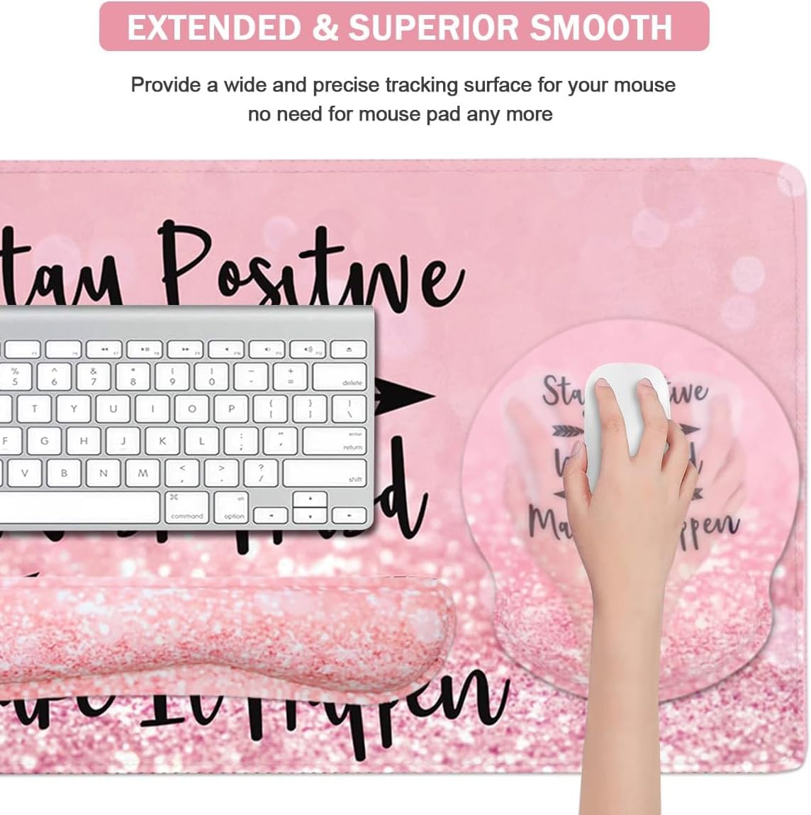 4-in-1 Gaming Mouse Pad Wrist Support Set，Desk Pad + Mouse Pad with Wrist Rest + Keyboard Wrist