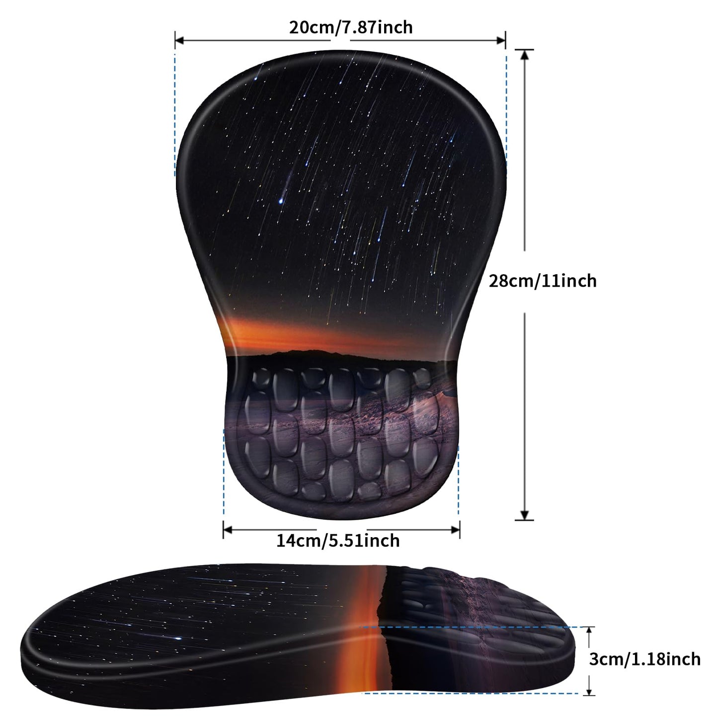 YIWEI Ergonomic Mouse Pad with Wrist Rest for Carpal Tunnel Pain Relief