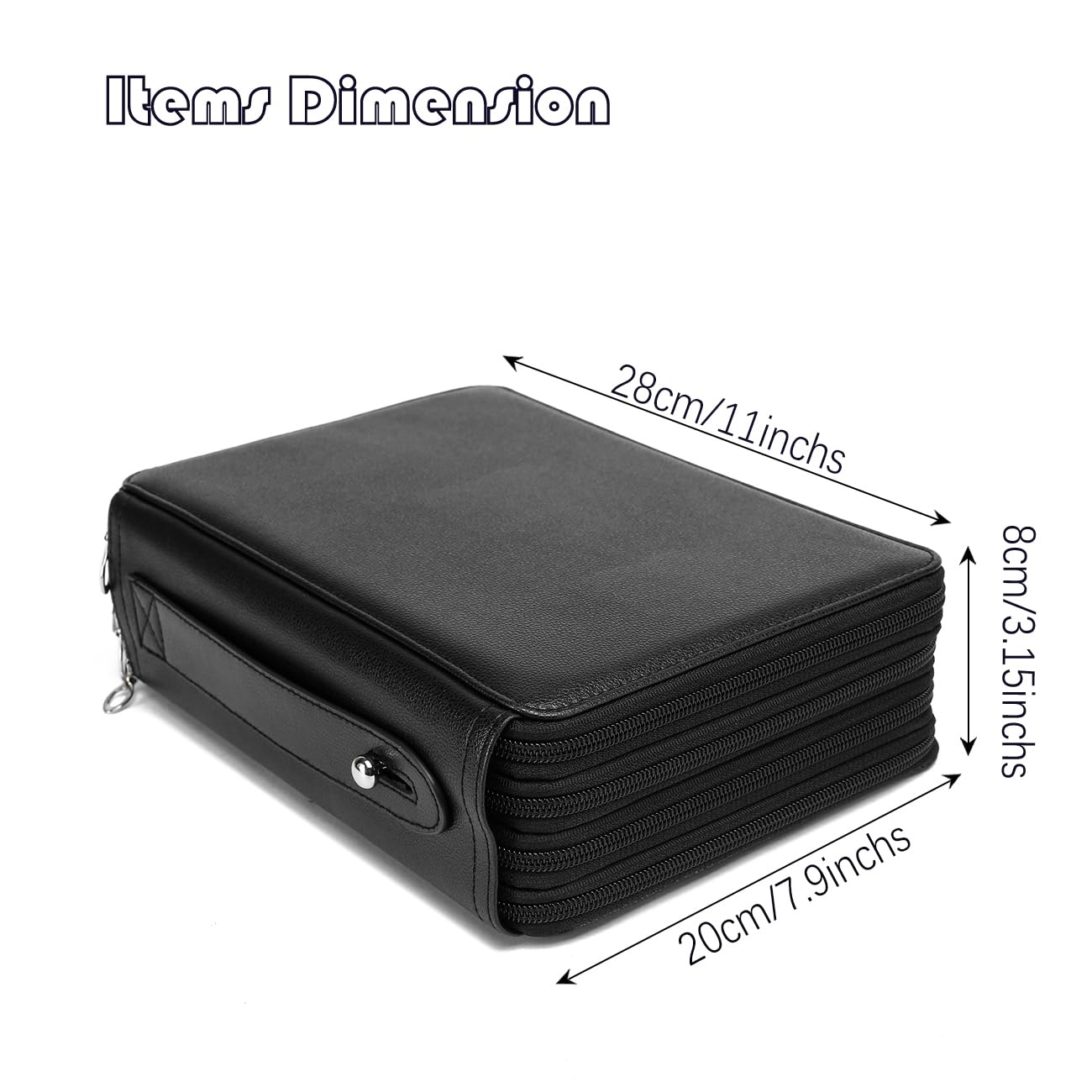 YOUNGCOL 200 Slots Colored Pencil Case - Deluxe PU Leather Pencil Organizer Holder With Zipper