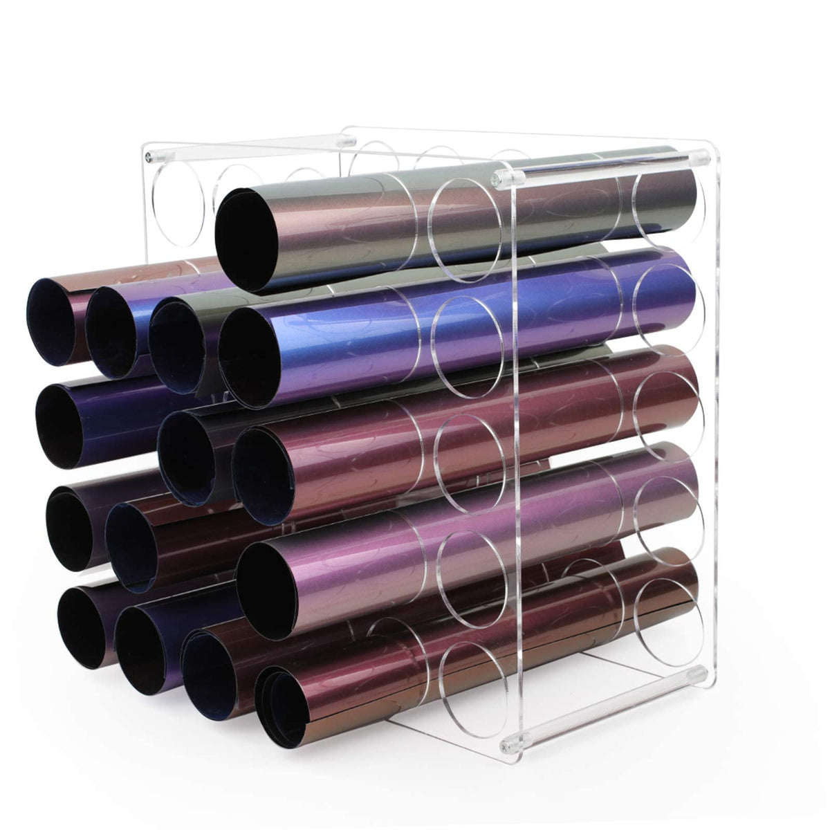 volepet Vinyl Storage Rack 25-Holes Vinyl Holder Acrylic Vinyl Roll Storage for Craft Room, Vinyl
