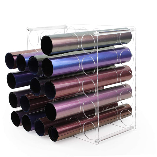volepet Vinyl Storage Rack 25-Holes Vinyl Holder Acrylic Vinyl Roll Storage for Craft Room, Vinyl