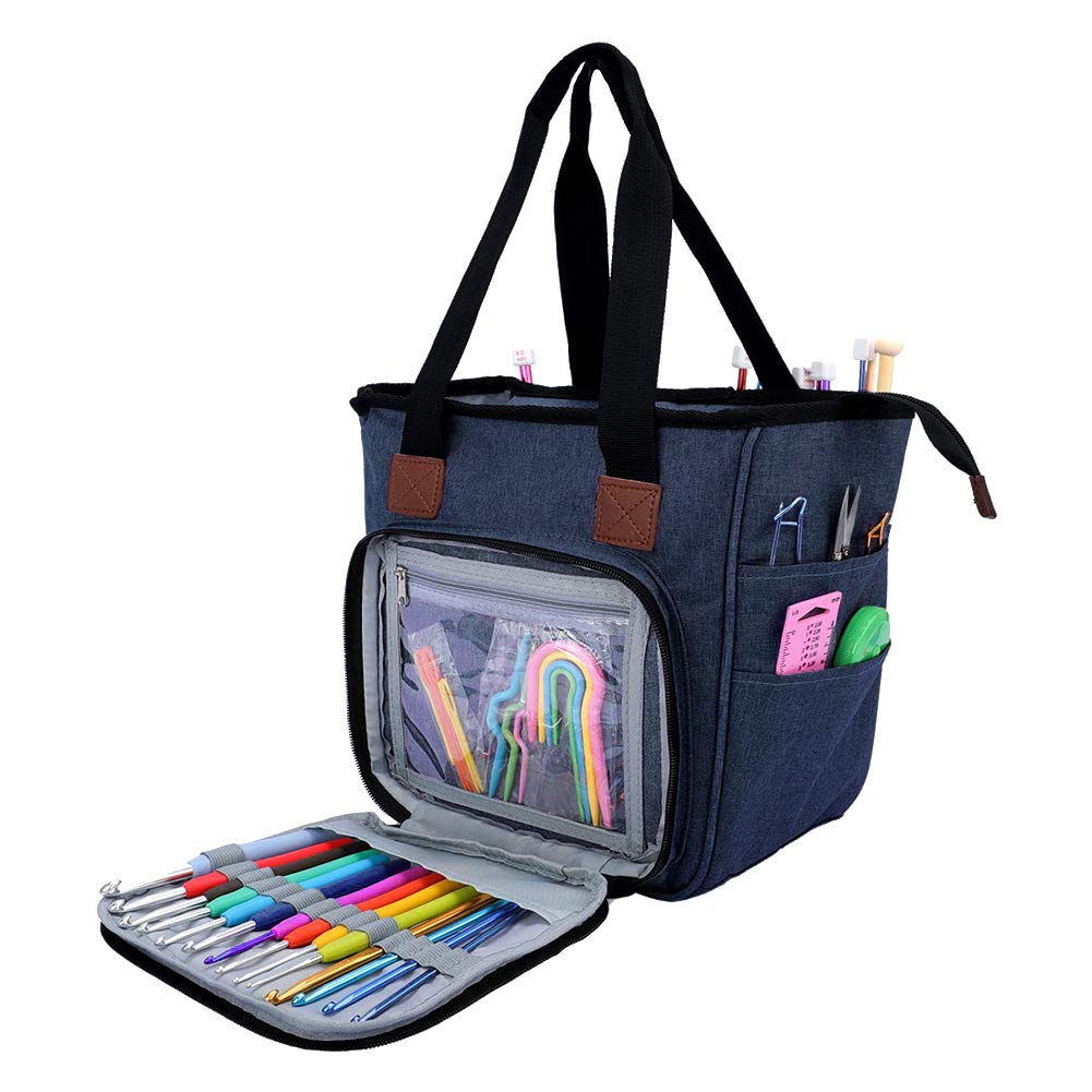 SumDirect Yarn Bag, Knitting Organizer Tote Bag Portable Storage Bag for Yarns, Carrying Projects