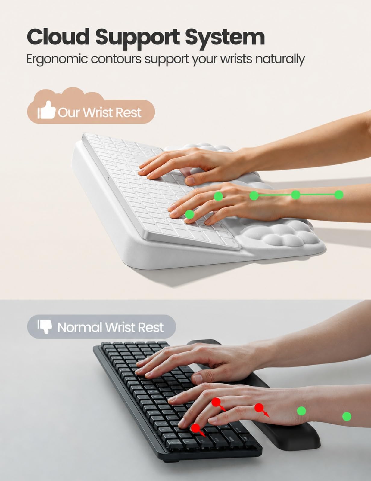 Vaydeer Keyboard Riser and Mouse Pad with Wrist Rest Set, Coaster Included