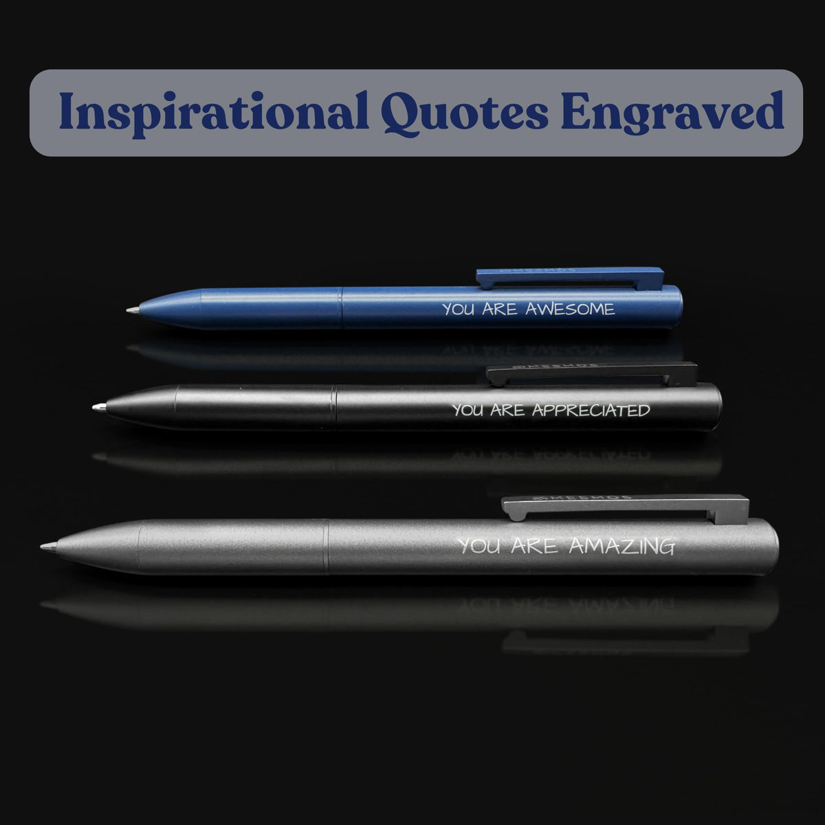 MESMOS 3pk Luxury Metal Ballpoint Pens, German-Made Ink, Teacher Appreciation Gifts Ideas, Teacher