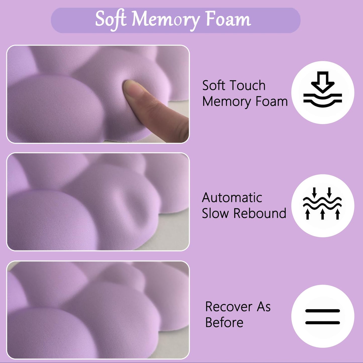 Purple Cloud Mouse Pad Cloud Keyboard Wrist Rest for Computer Keyboard Extended Large Desk Mat Pad