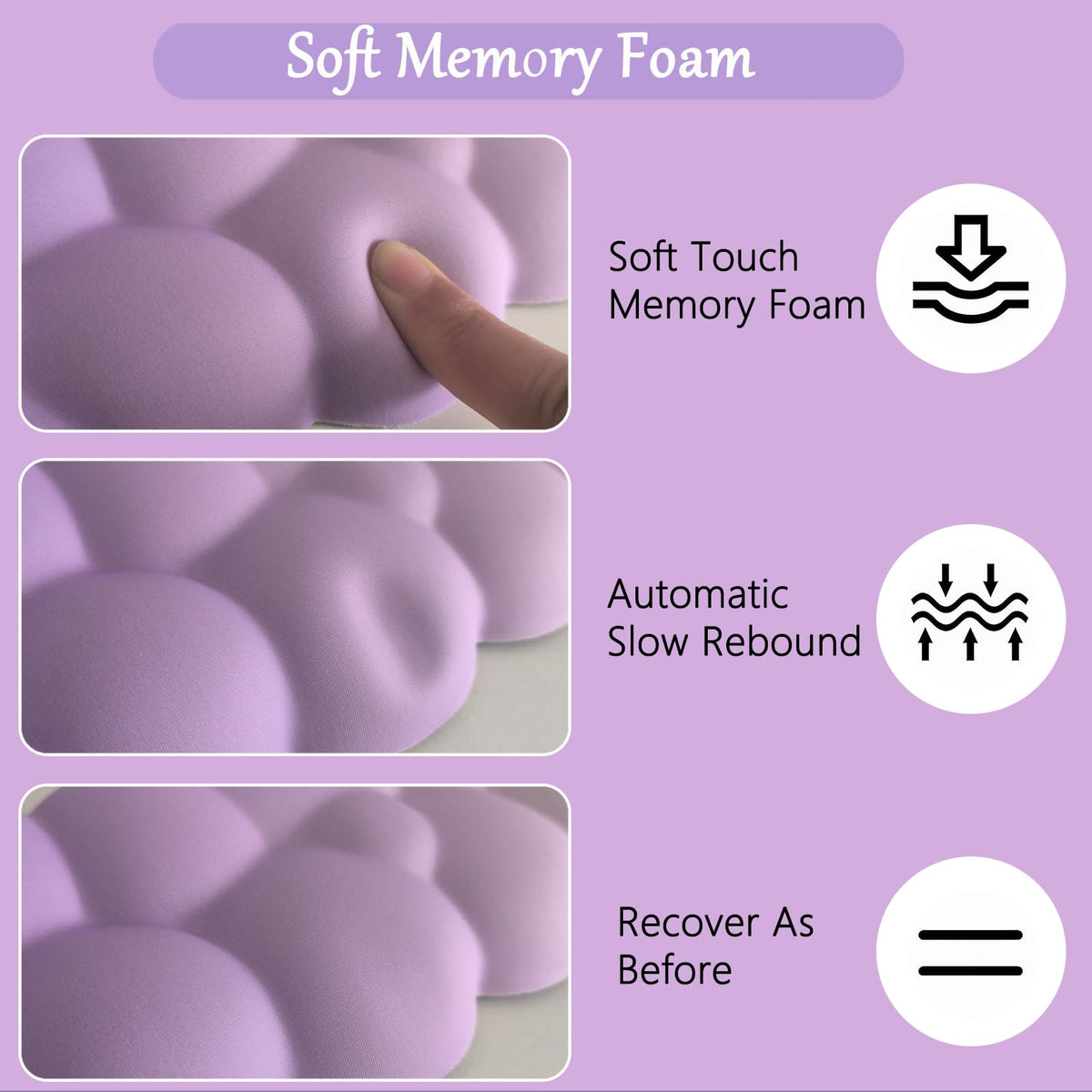 Purple Cloud Mouse Pad Cloud Keyboard Wrist Rest for Computer Keyboard Extended Large Desk Mat Pad
