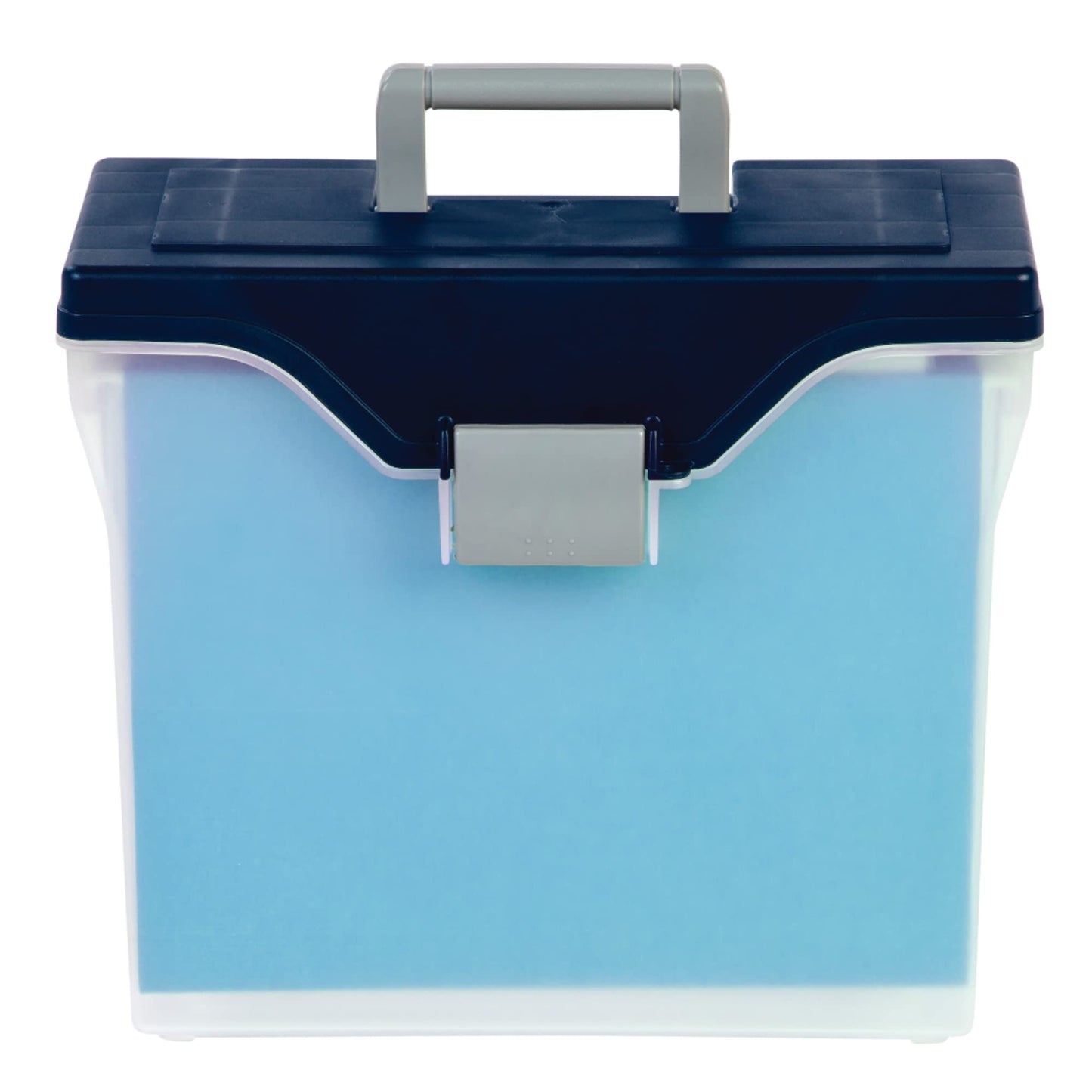 Office Depot Small Mobile File Box, Letter Size, Clear/Blue, 111092
