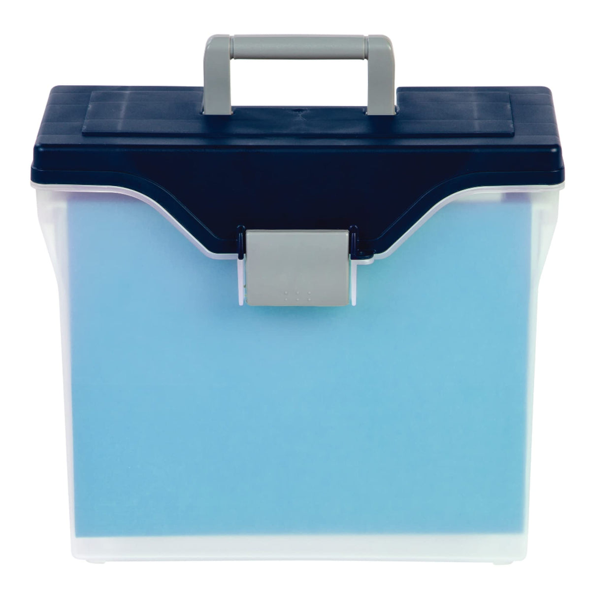 Office Depot Small Mobile File Box, Letter Size, Clear/Blue, 111092