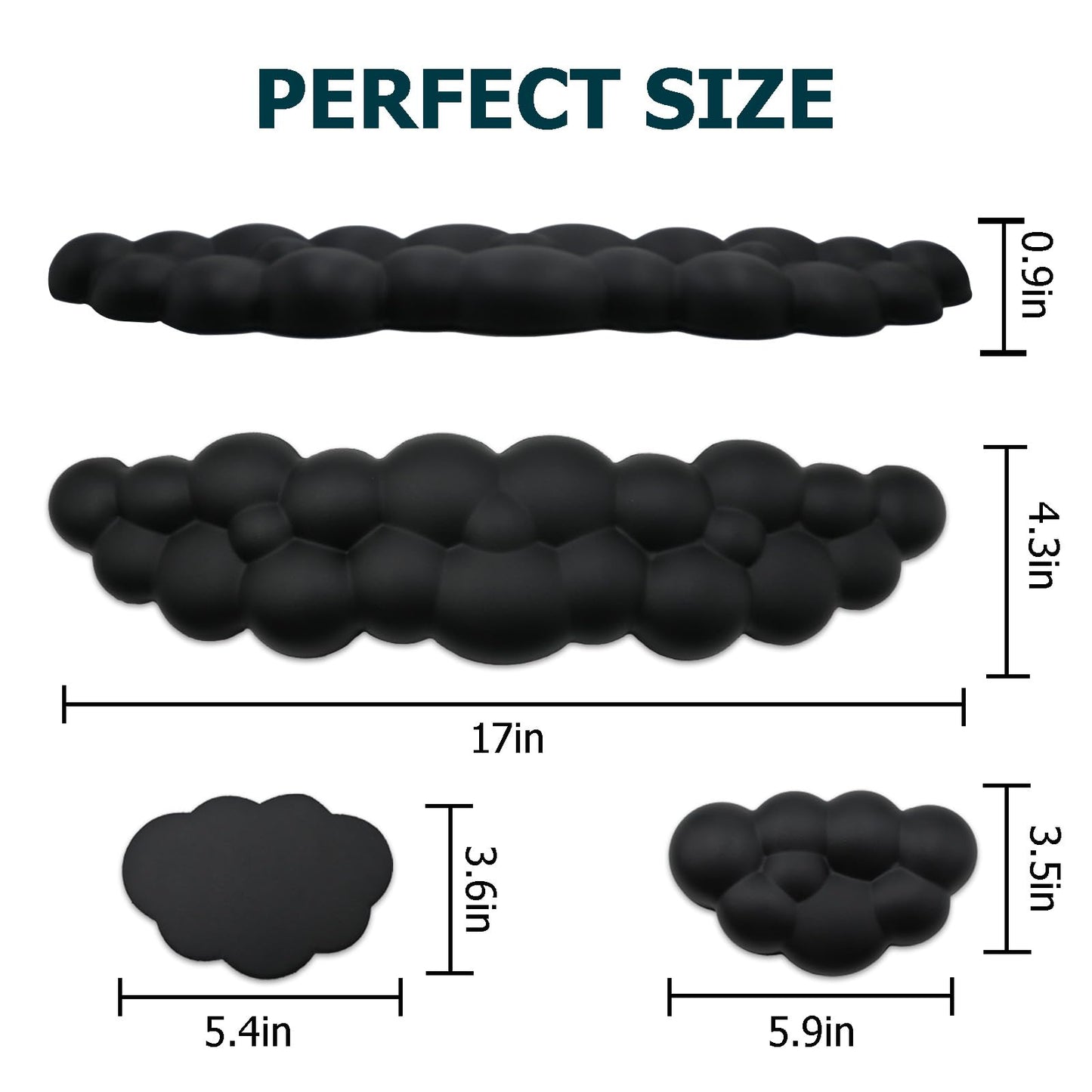 Cloud Wrist Rest Keyboard, PU Leather Memory Foam Wrist Rest for Computer Keyboard, Ergonomic