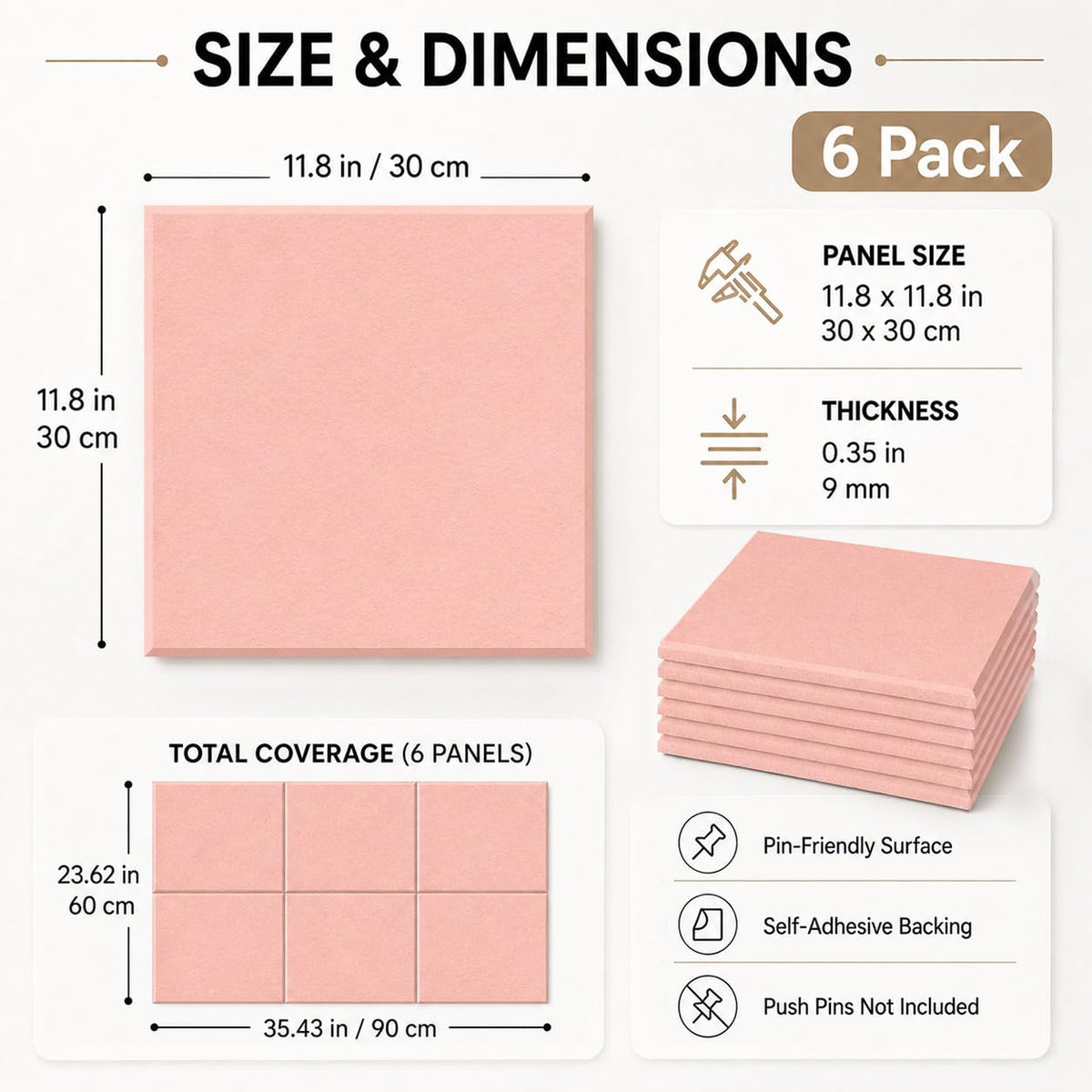 Baysola Felt Bulletin Board Tiles, Large Cork Board Alternative,24 x 36 in