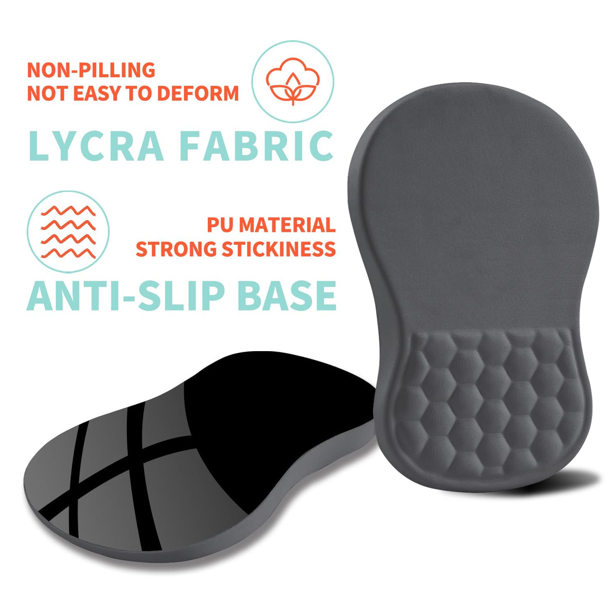 Kuosgm Ergonomic Mouse Pad Wrist Support with Memory Foam Massage Bulge, Carpal Tunnel Pain Relief