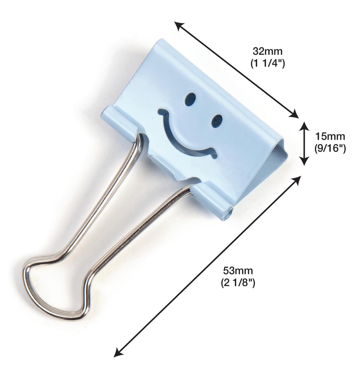 Rapesco Binder Clips, 32 mm Emoji Clips [Pack of 20], powder blue (1353)