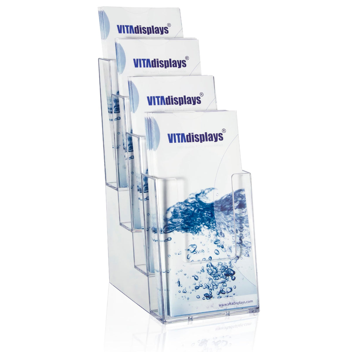 Taymar® Brochure Holder/Flyer Holder 4 Compartments DIN Long (DL)