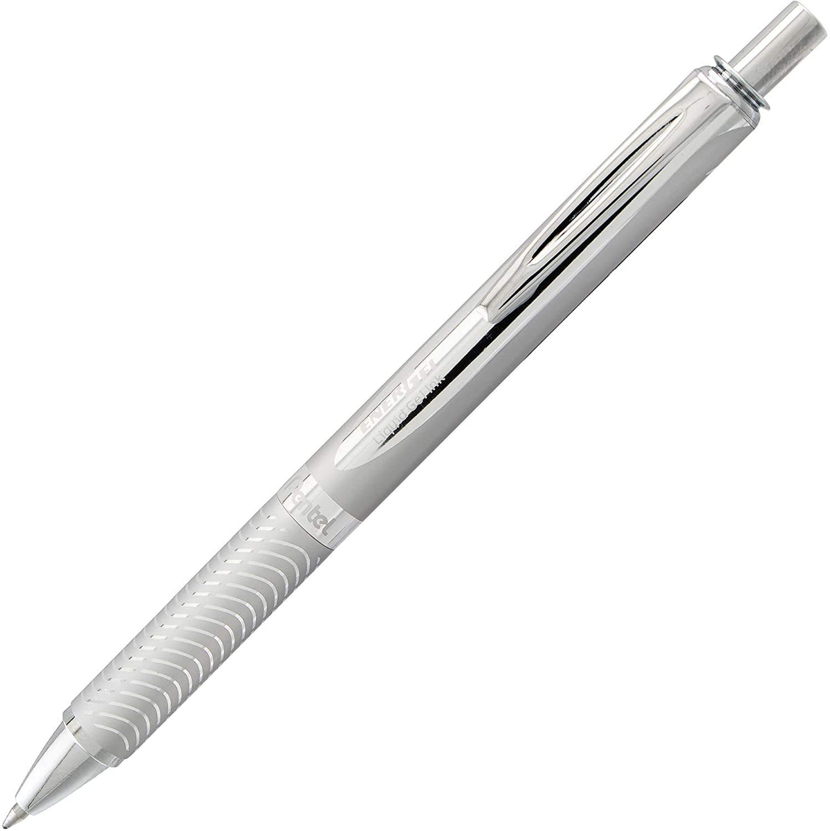 Pentel Energel 0.7mm Alloy Rt Retractable Gel Ink Pens - Pack of 3 - Black, Silver and Aquamarine