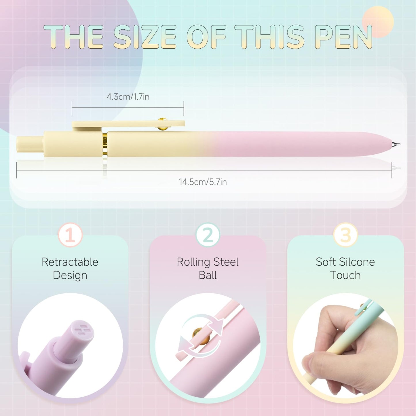 YOXMJDB Gel Pens, 12 Pcs 0.5mm Fine Point Smooth Writing Pens Japanese Cute Pens, High-End Series