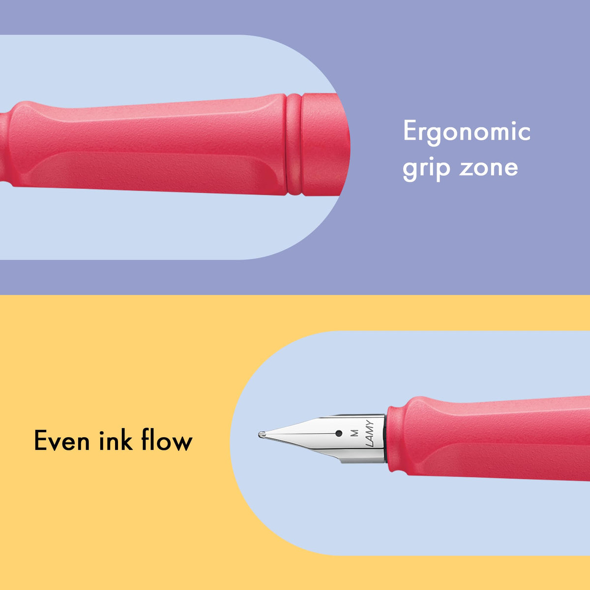 LAMY safari sunset - Fountain Pen with ergonomic grip & polished steel nib in size EF - ideal for