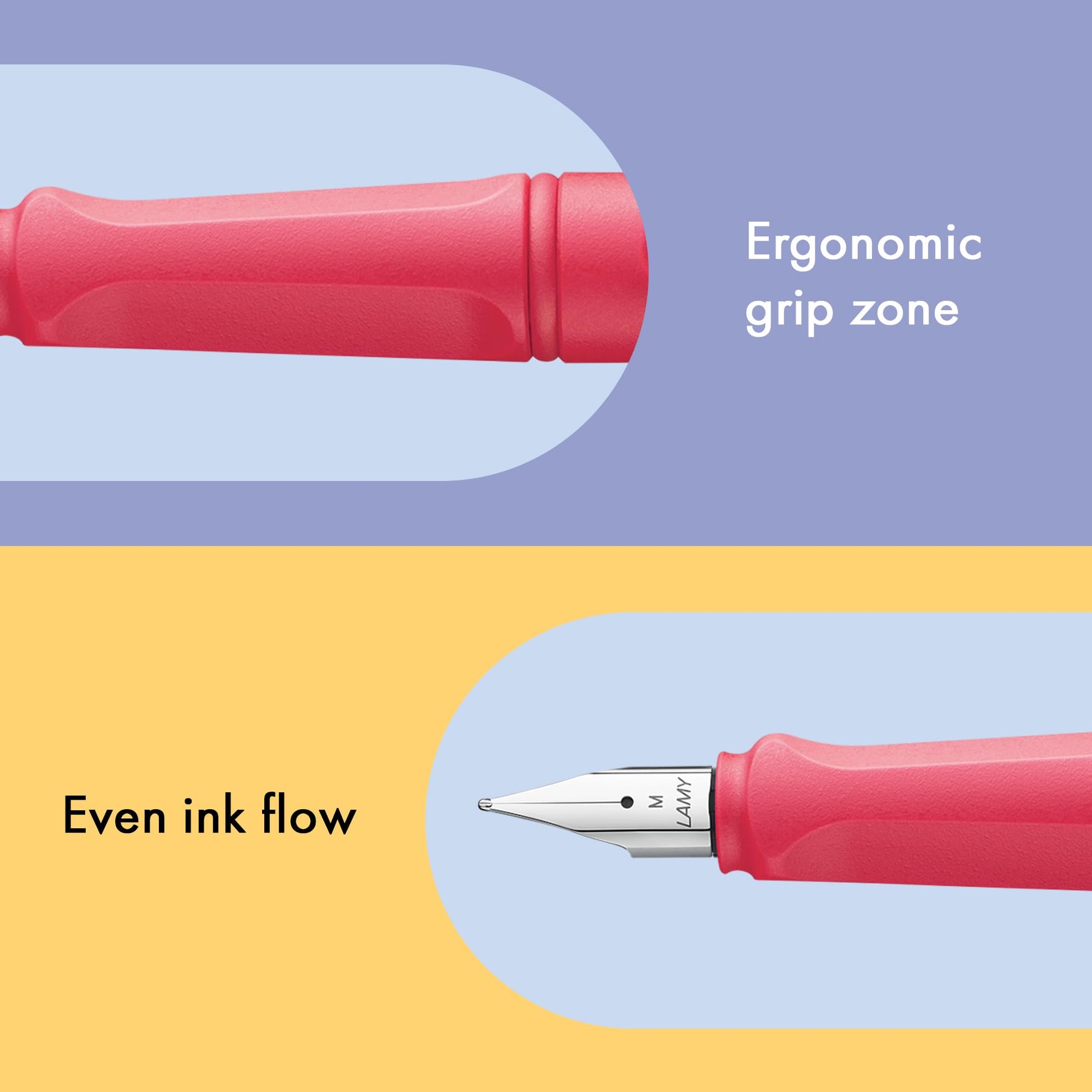 LAMY safari sunset - Fountain Pen with ergonomic grip & polished steel nib in size EF - ideal for