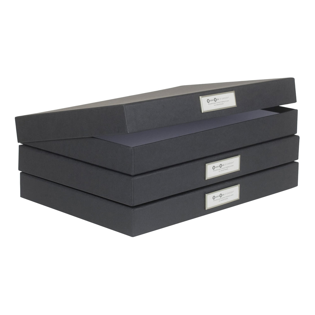 Bigso Sven Fiberboard Classic Hinged Document Box - File Organizer for Important Paperwork